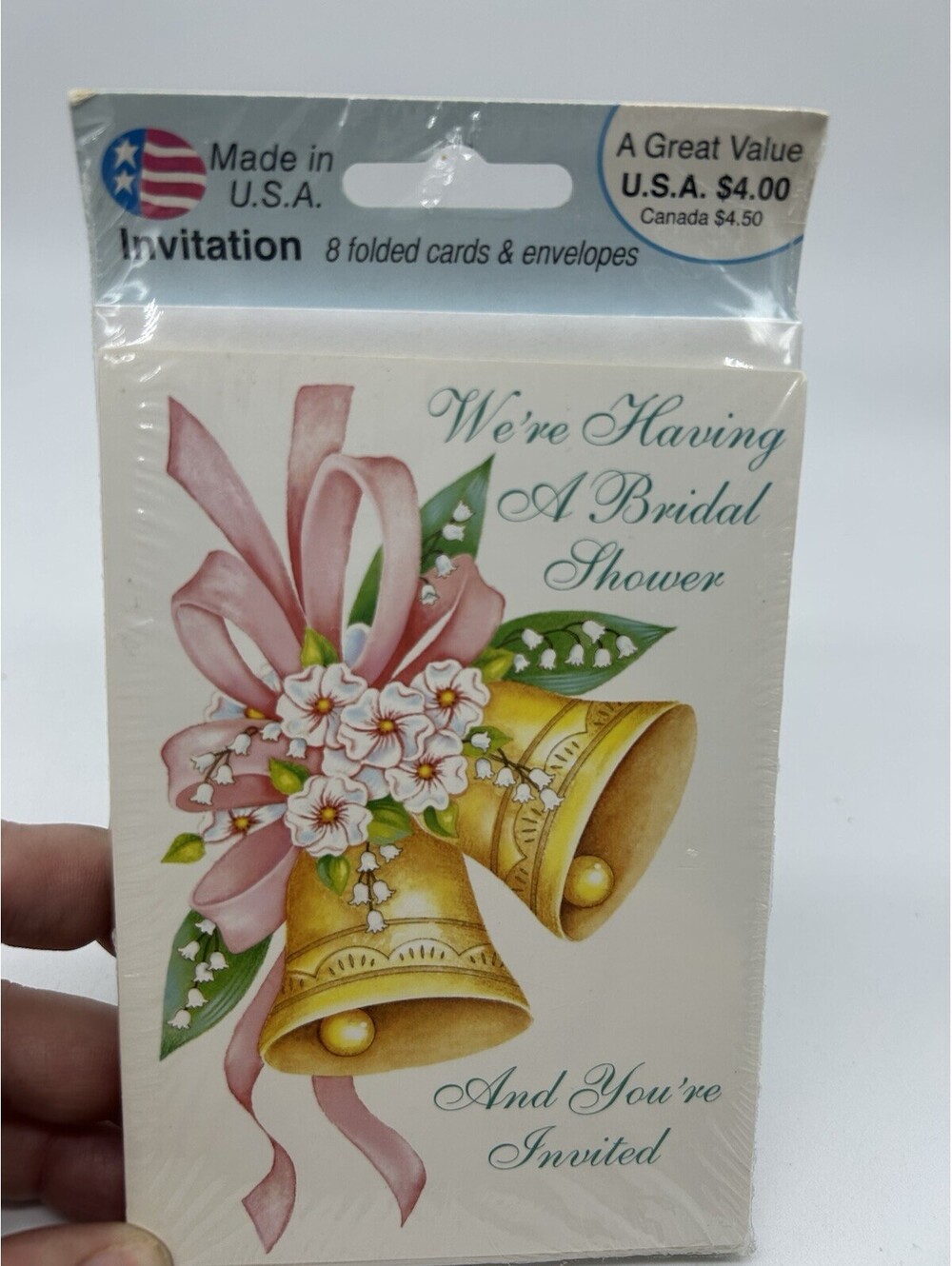 Vintage Bridal Wedding Shower Invitations Sealed Set Of 8 Wedding Bells NOS